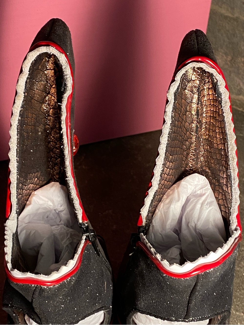 RARE Irregular Choice SHARK BITE boots,open toe,platform heels,shark face/teeth - Picture 9 of 16